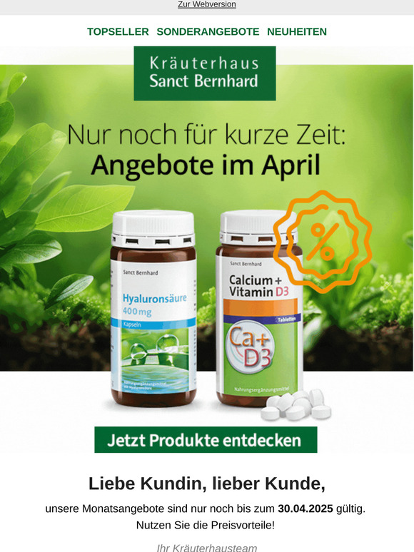 Nicht verpassen: Monatsangebote im April ⏳