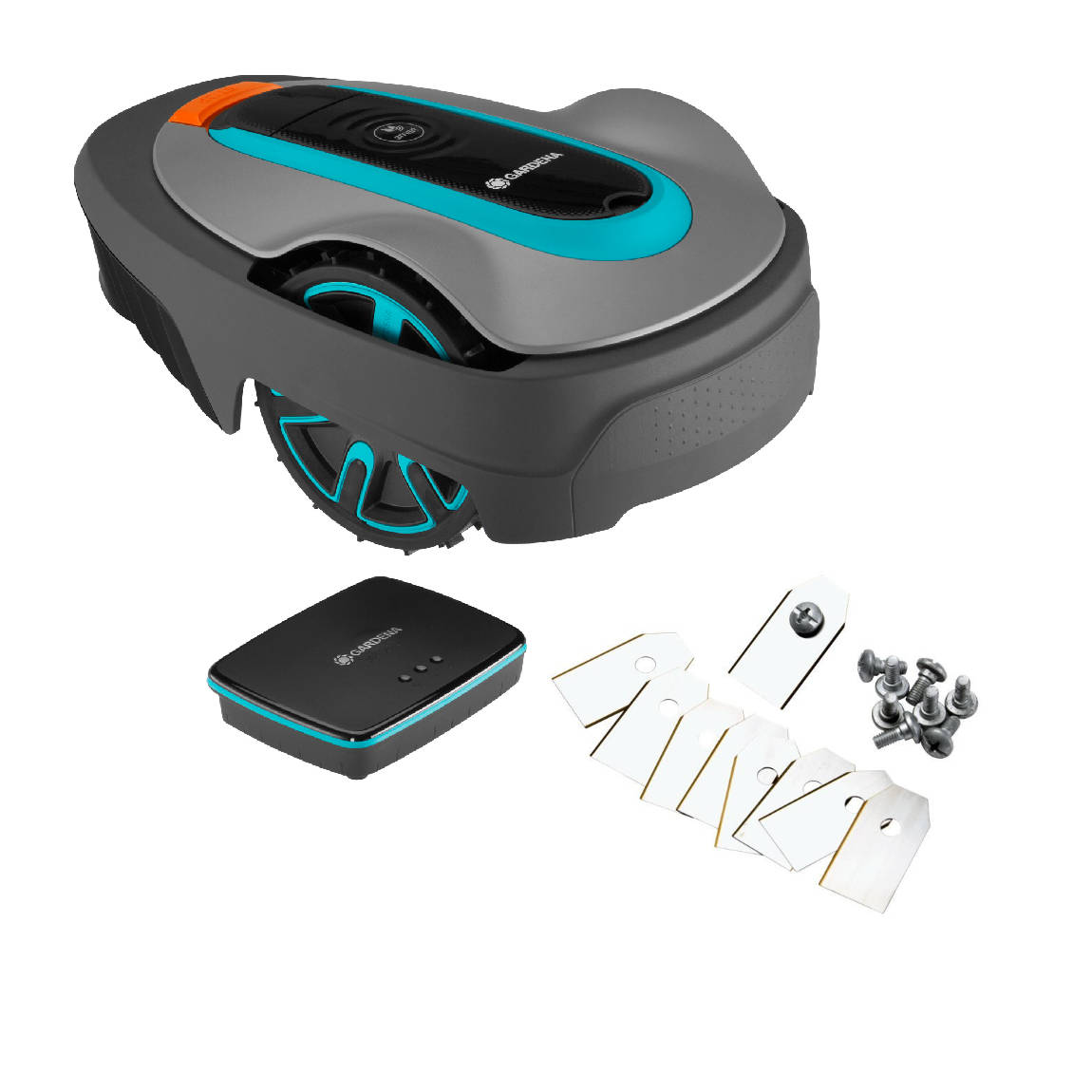 Image of GARDENA Mähroboter smart SILENO life 750 m² Set mit LONA Technologie + Ersatzmesser + gratis Garage