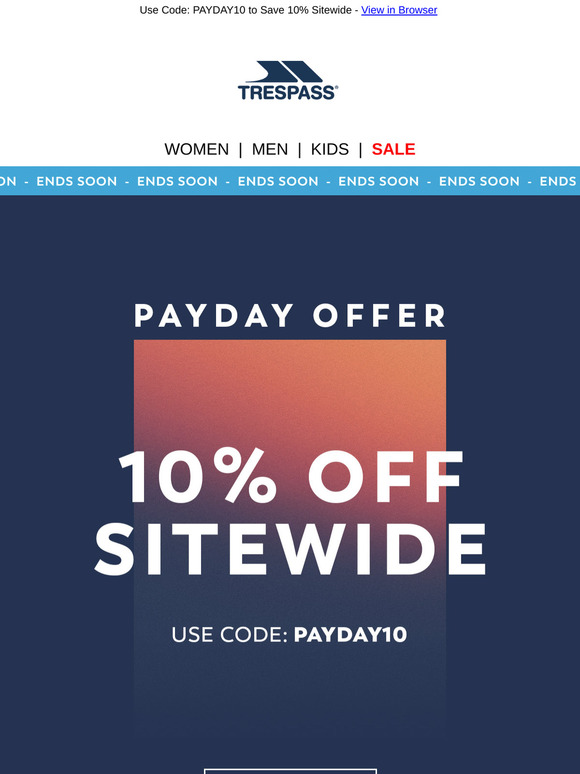 Payday Sale Ends Soon 📢