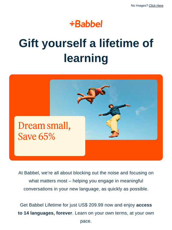 A lifetime of language learning – 65% off 🎯