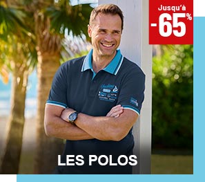 Les polos jusqu’à moins 65 pour cent