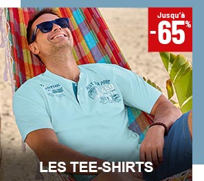 Les tee-shirts jusqu’à moins 65 pour cent