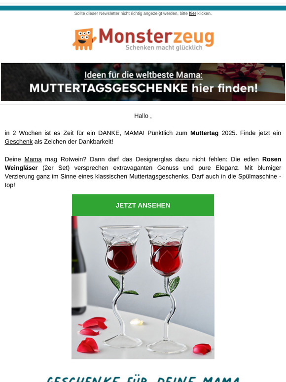Rosen Weingläser als fantastisches Geschenk zum MUTTERTAG!! Edle Eleganz im 2er-Set!!