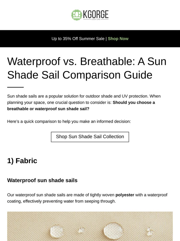 Waterproof vs. Breathable: A Sun Shade Sail Comparison Guide👍