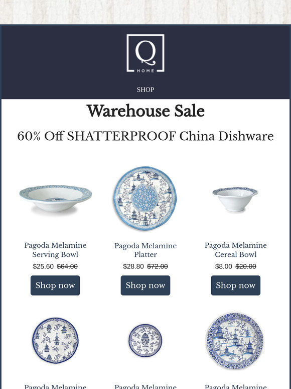 60% OFF: Shatterproof China 🍽️