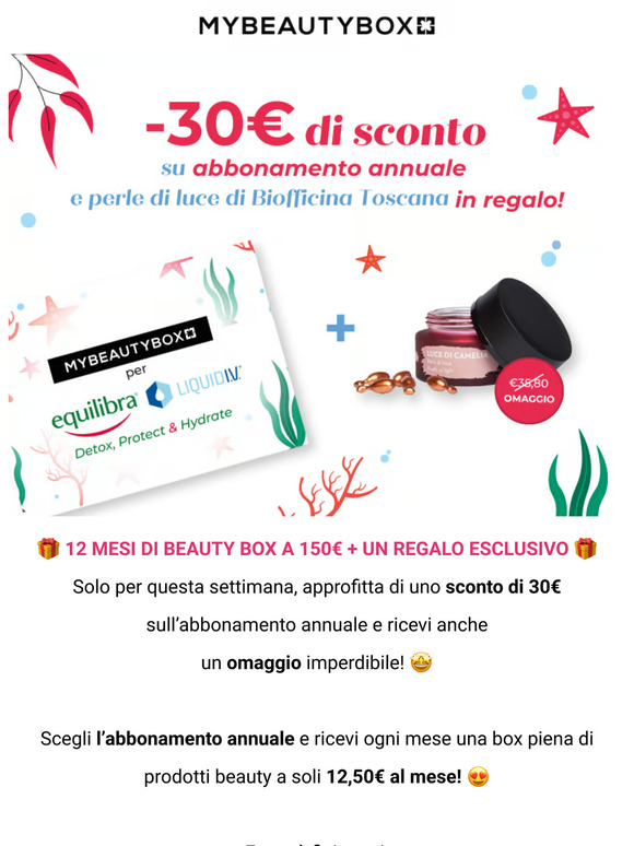 Acquista la box a soli 12,50€ al mese + REGALO 🎁🤩