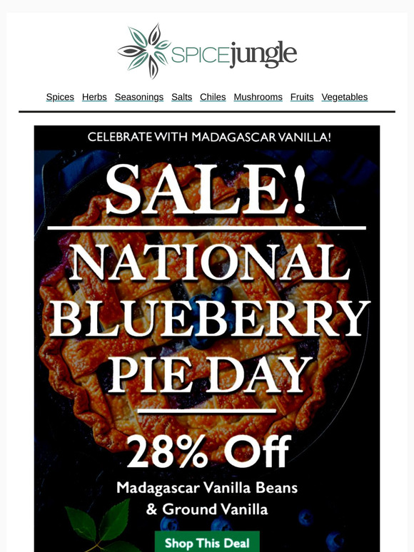 🥧Blueberry Pie Day? Here's 28% Off Madagascar Vanilla