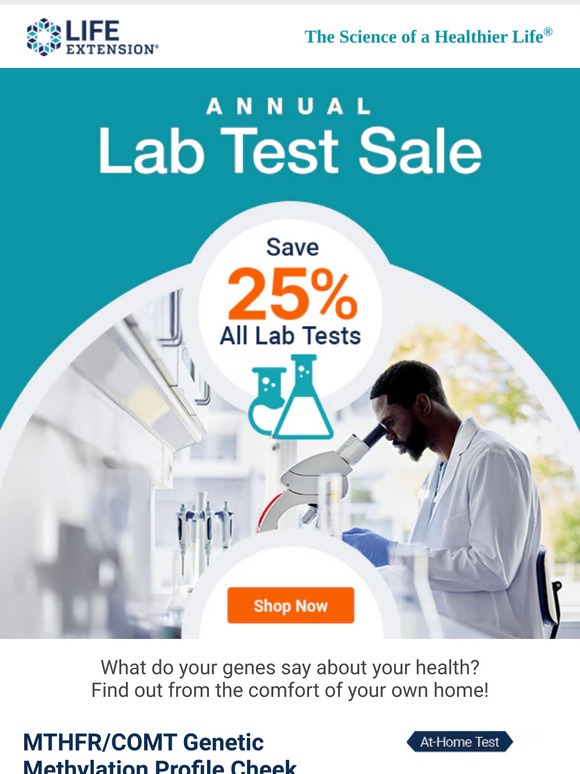 🙌 Save 25%: Shop At-Home Labs