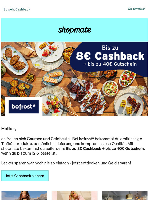 Bis zu 8€ Cashback bei bofrost*