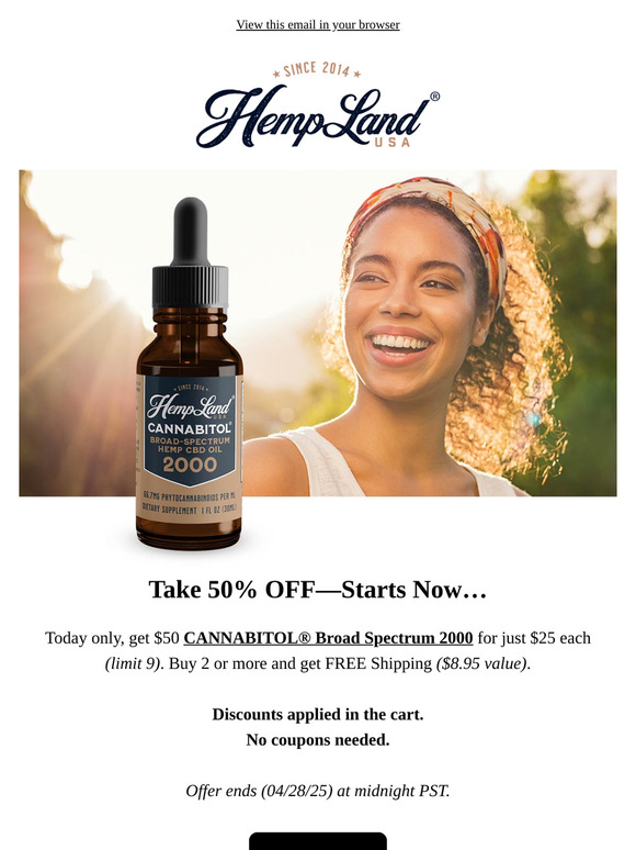 Take 50% Off CANNABITOL 2000—Starts Now