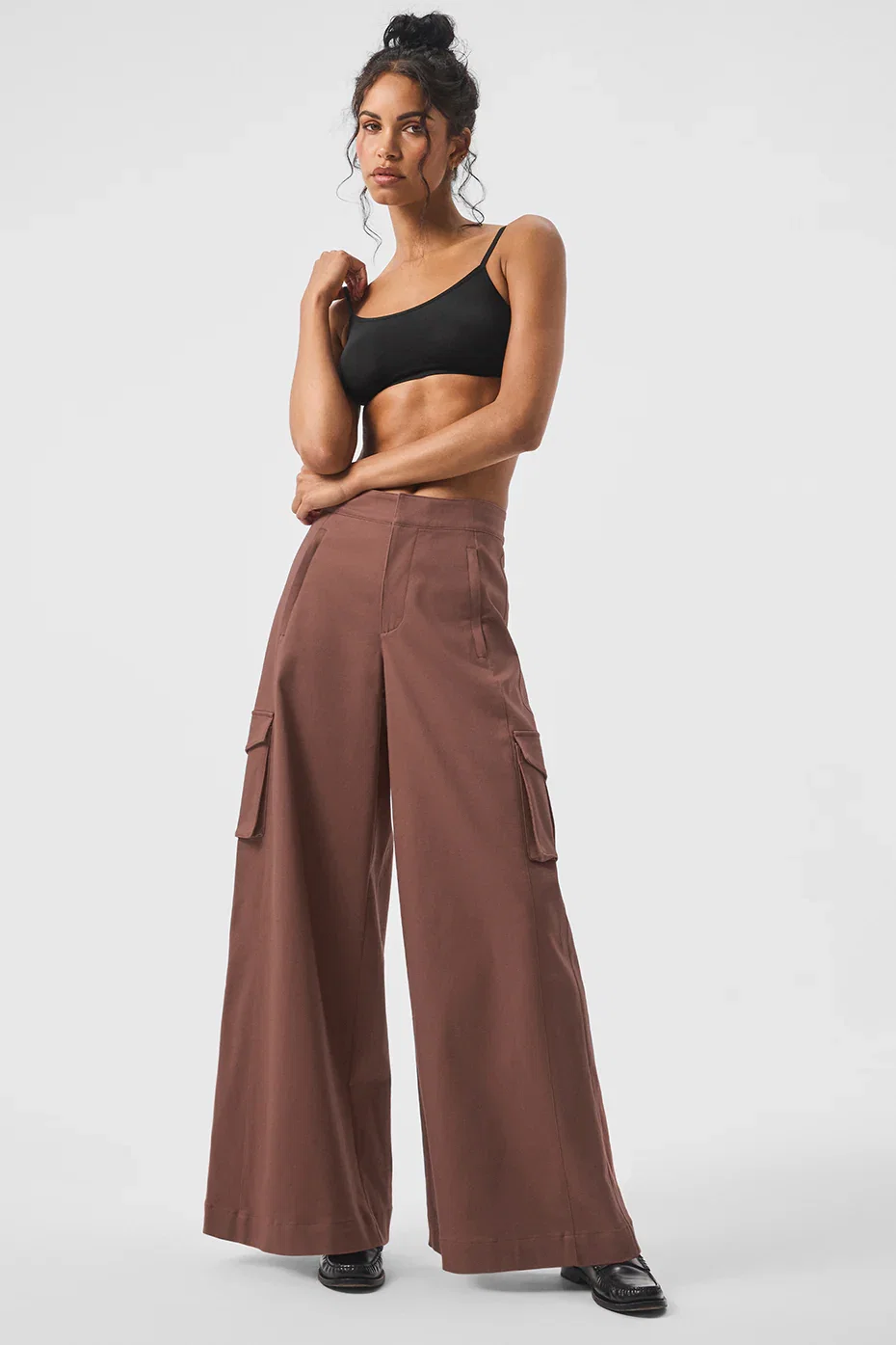 Show Off Cargo Wide Leg Trouser - Chestnut - Chestnut / S
