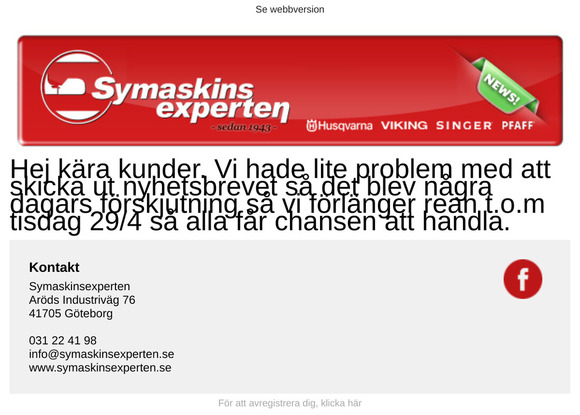 Förlängning av rean! 15% rabatt p�� alla tyger.