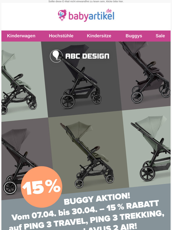Final Call – 15% Rabatt auf besondere ABC-Buggys