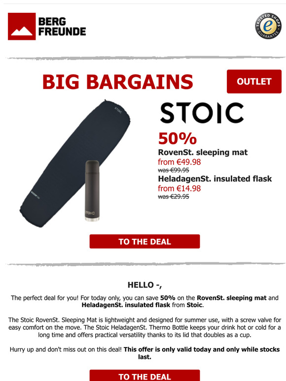 ⏰Today only: 50% discount on outdoor equipment from Stoic