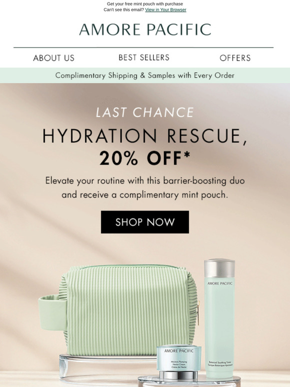 20% Off Luxury Hydration Ends Soon