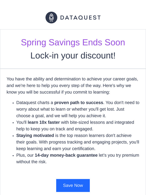 Lock-in Savings – Spring Savings Sale Ends Soon