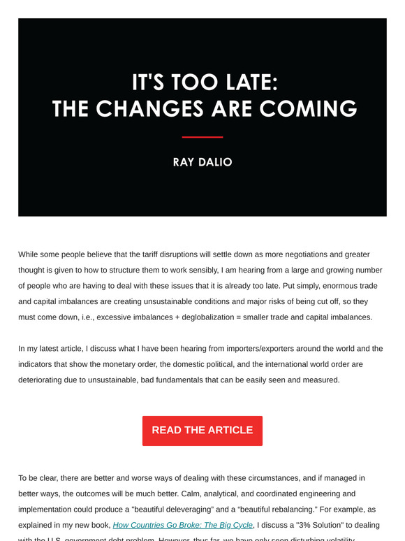It's Too Late: The Changes Are Coming