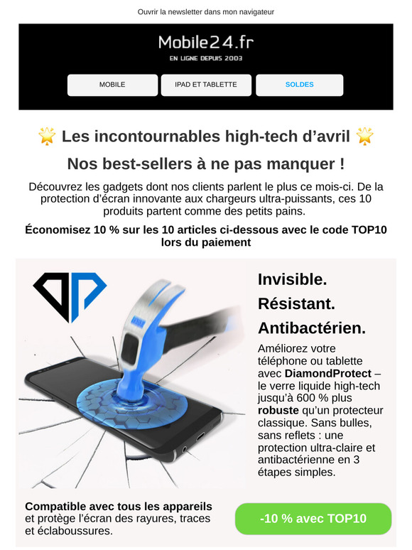 Meilleures ventes d’avril – 10 % de remise sur nos 10 produits phares