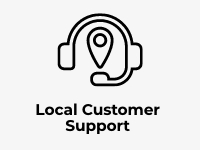 Image of local customer support on a grey background