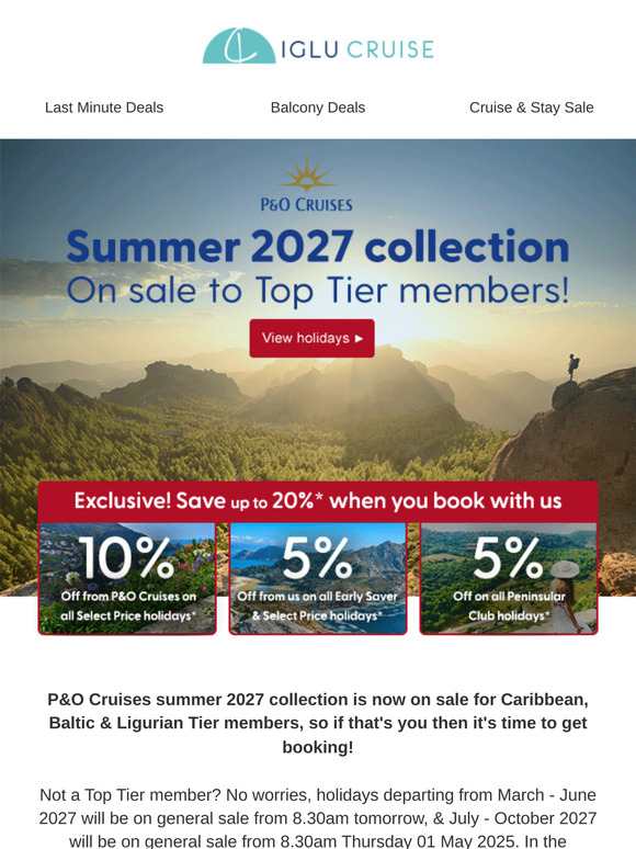 Summer 2027 with P&O Cruises | Bookable from today