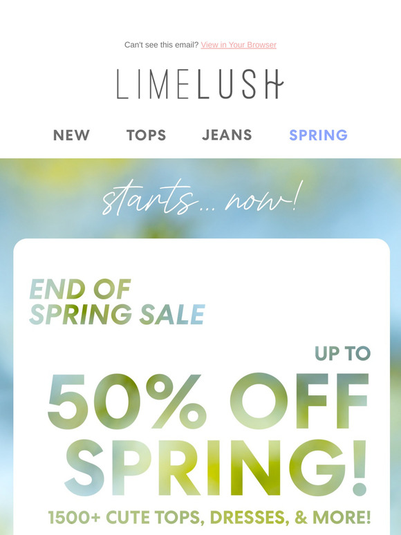 Starts NOW! Up to 50% OFF Spring Styles 📣🛍️