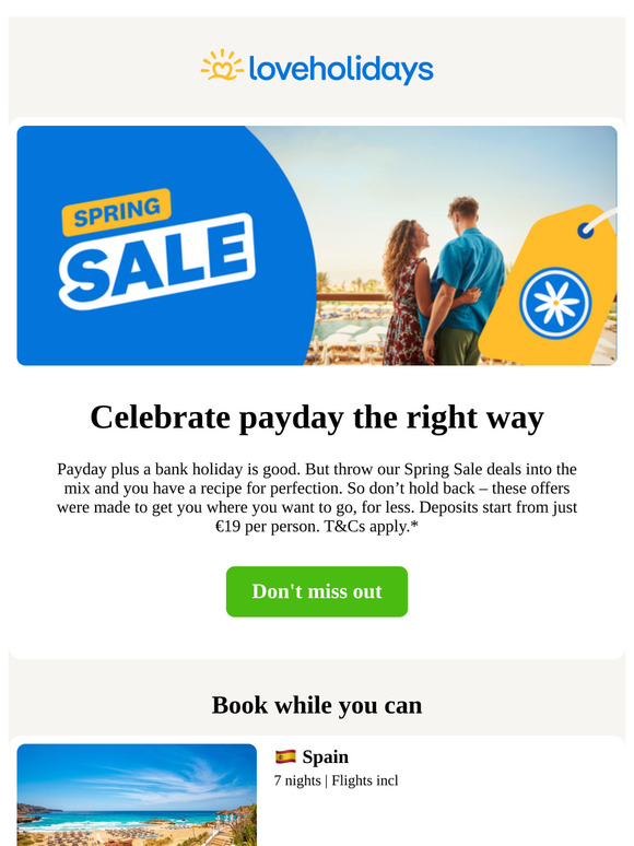 Spring SALE must-haves from €169 pp 👀