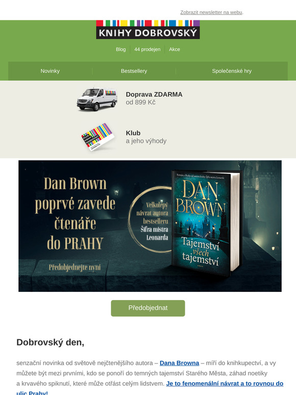 Nový Dan Brown - tentokrát v Praze?!