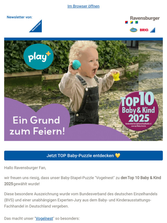 Wir haben gewonnen: Das "Vogelnest" ist ein Top-Spielzeug! 🏆💛