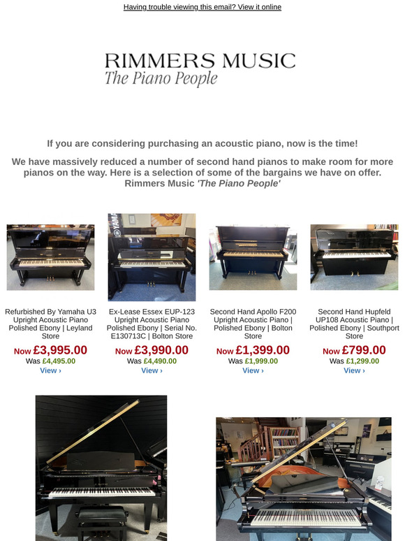 Second Hand  Piano Clearance Bargains - Massive Reductions!