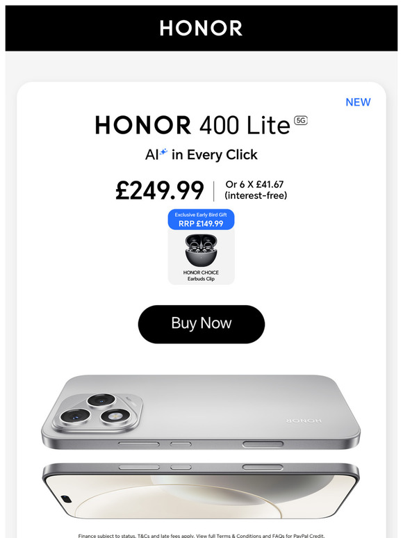 🎉The New HONOR 400 Lite is Now on Sale