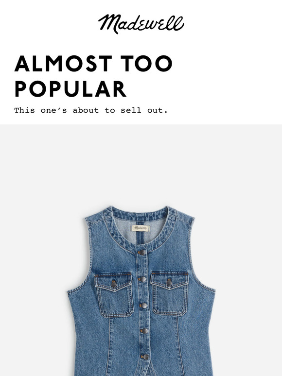 We've only got a few of the Denim High Crewneck Vest