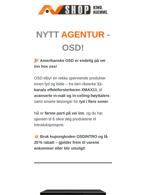 NYTT AGENTUR - OSD - INTROTILBUD!