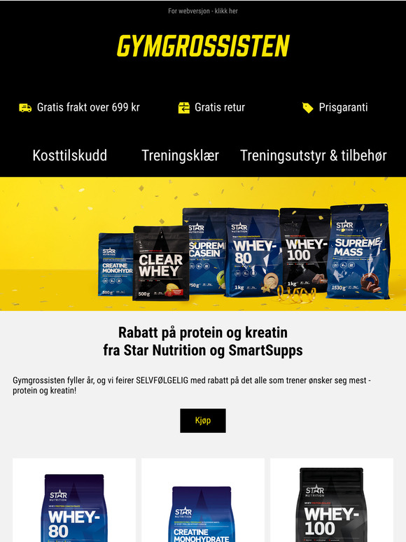 🫵 💪Tid for gains! Rabatt på protein og kreatin