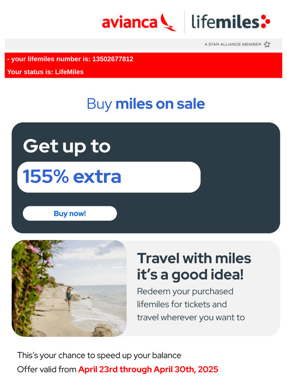 ⏳Final hours! Up to 155% bonus when buying miles
