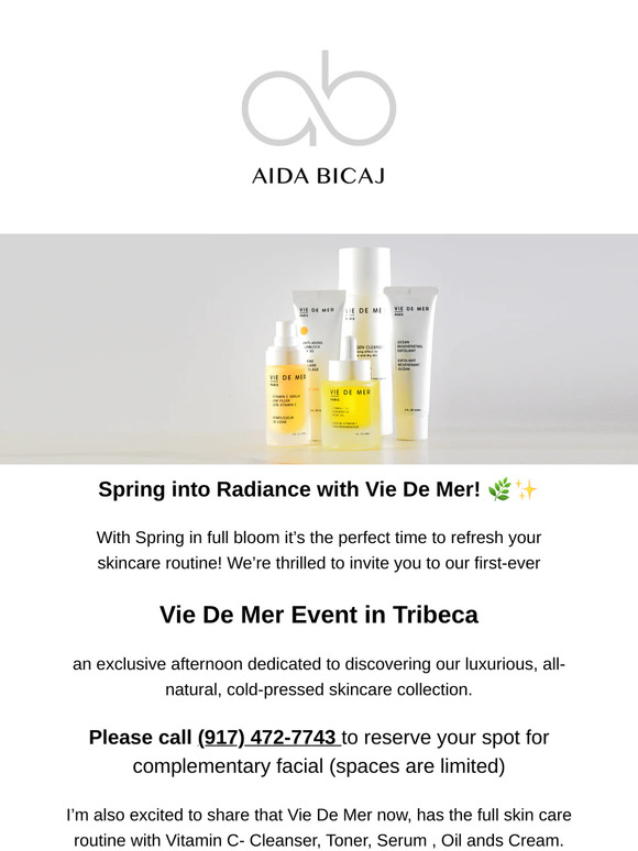 First ever VIE DE MER event at our Tribeca Spa