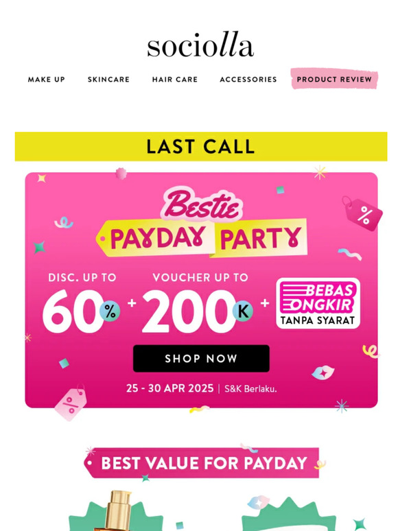 🚨 LAST CALL: PAYDAY SALE up to 60% OFF 🚨