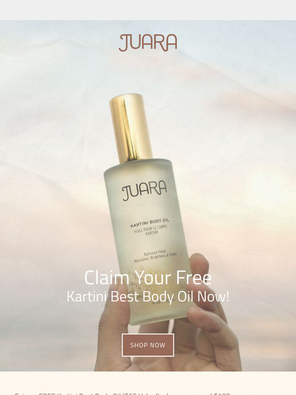 Last Chance: Get Your FREE Kartini Best Body Oil with a $100+ Purchase Today!