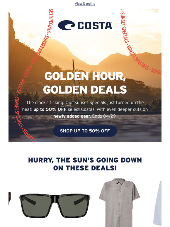 The sun is setting on up to 50% off*