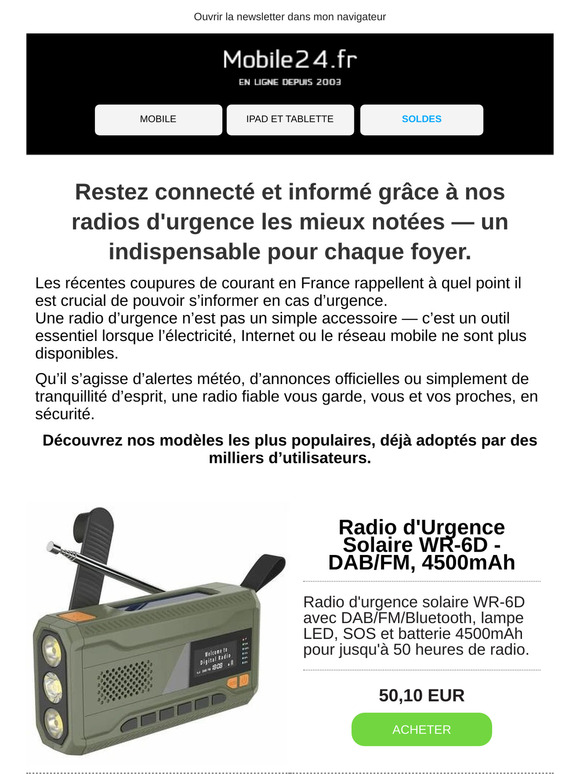 Soyez prêt en cas de coupure de courant ⚡