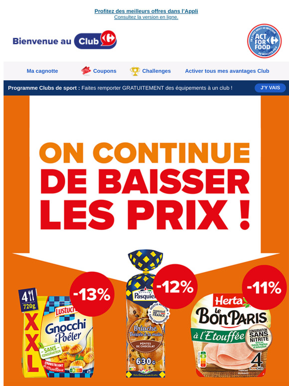 Carrefour continue de baisser ses prix parmi vos produits préférés !