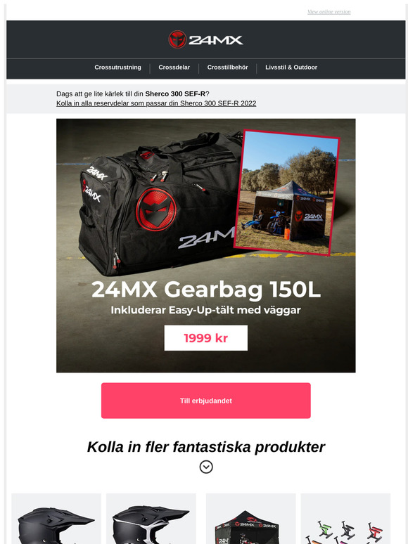 Köp en 24MX Gearbag 150L - få ett tält