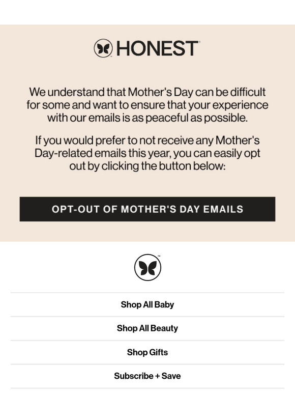 Want to opt out of Mother’s Day emails?