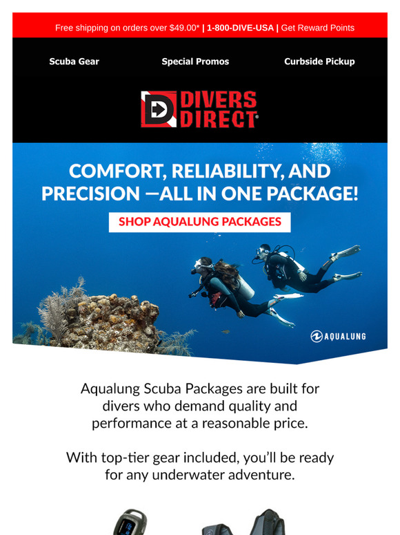 Up to 33% OFF Aqualung Gear Packages! ⭐