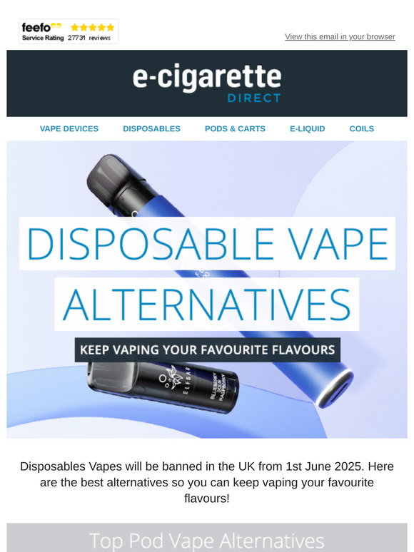 ECigarettedirect: The Best Disposable Vape Alternatives | Milled