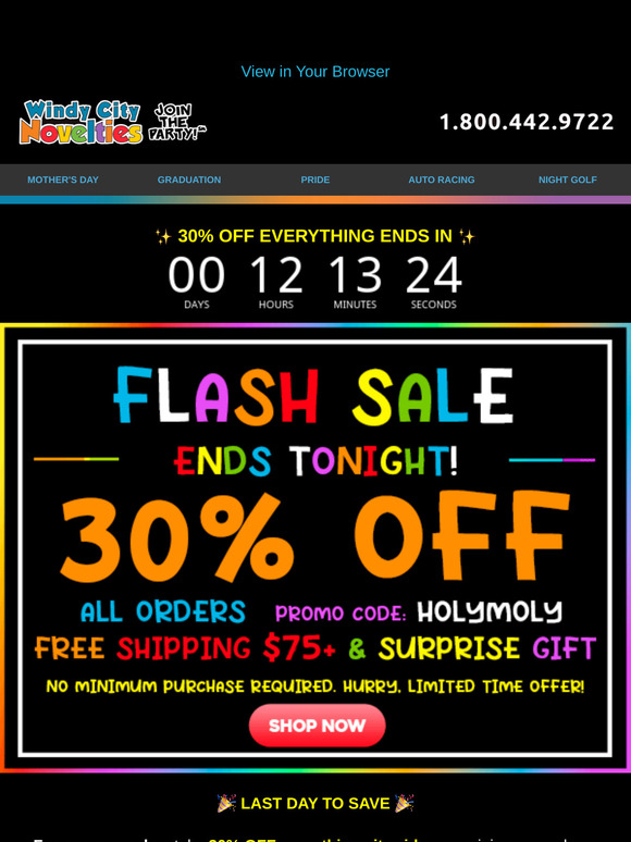 Holy Moly! 🚨 30% OFF Sale Ends Tonight!
