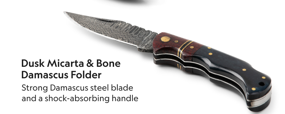 Dusk Micarta & Bone Damascus Folder