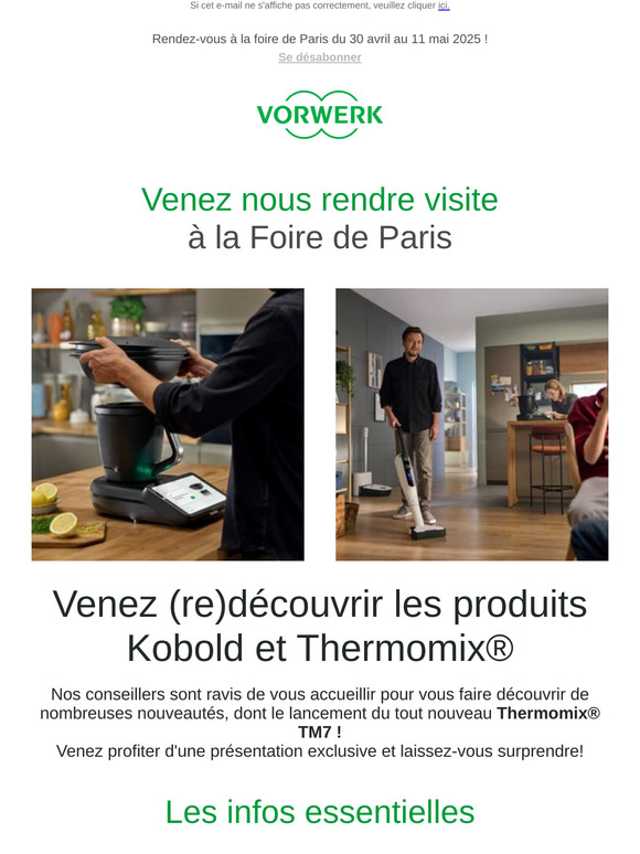 Retrouvez Thermomix et Kobold à la Foire de Paris 🛍️ !