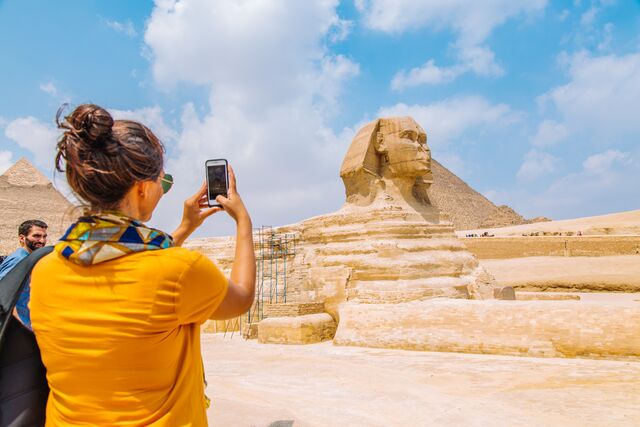 Capture a photo of the iconic Sphinx in Egypt