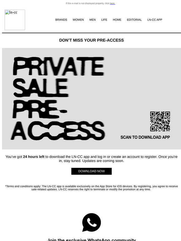 Last 24hrs: Private Sale Pre-Access