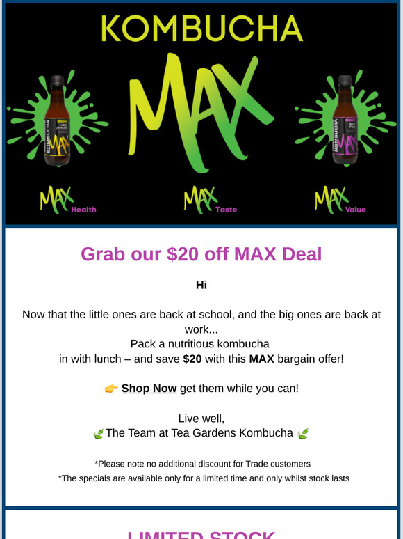 Grab our Kombucha MAX deal!